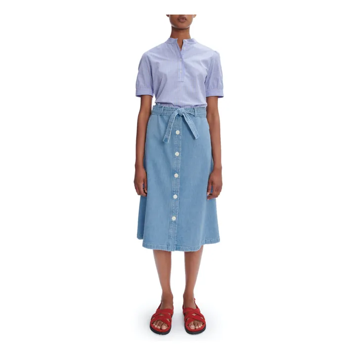 Nancy Denim Skirt | Indigo blue- Product image n°0