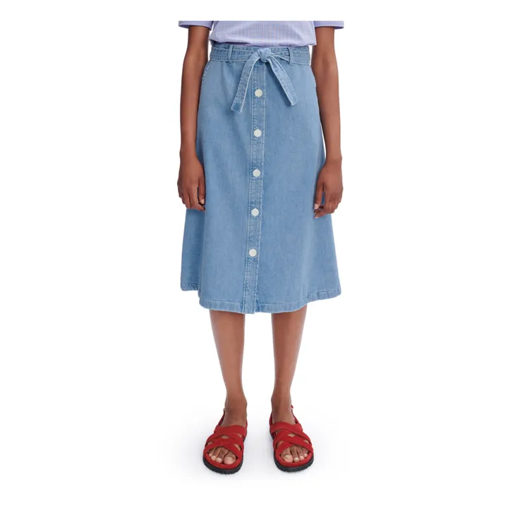 Nancy Denim Skirt | Indigo blue- Product image n°1