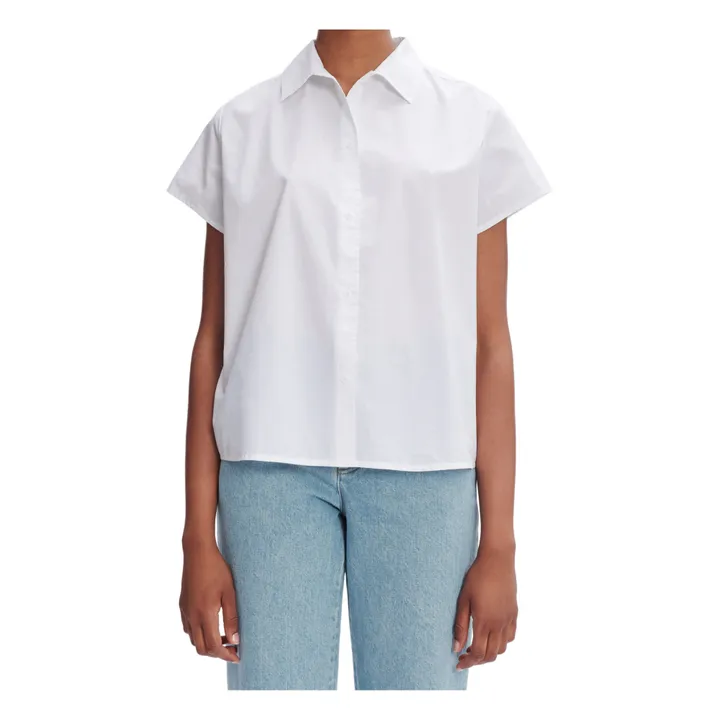 Camisa Marina Popeline de algodón | Blanco- Imagen del producto n°2