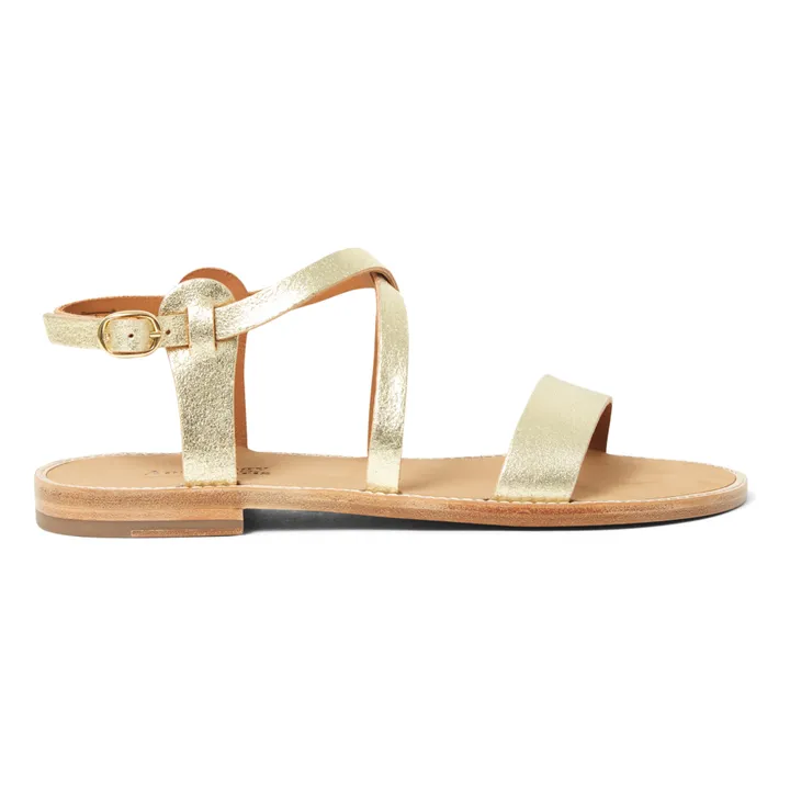 Beryl Leather Sandals | Gold- Product image n°0