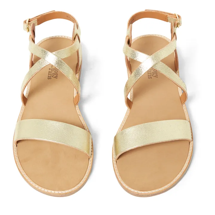 Beryl Leather Sandals | Gold- Product image n°3