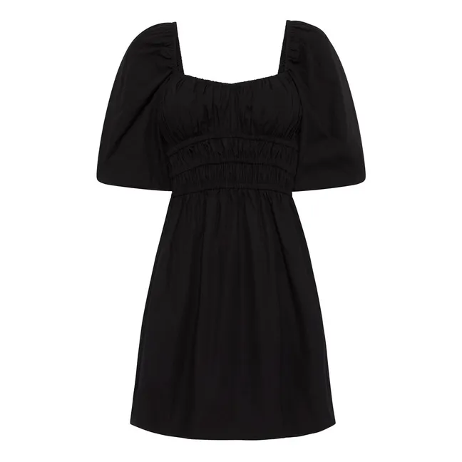 Kleid Marinelli Popeline aus Öko-Tex Baumwolle | Schwarz