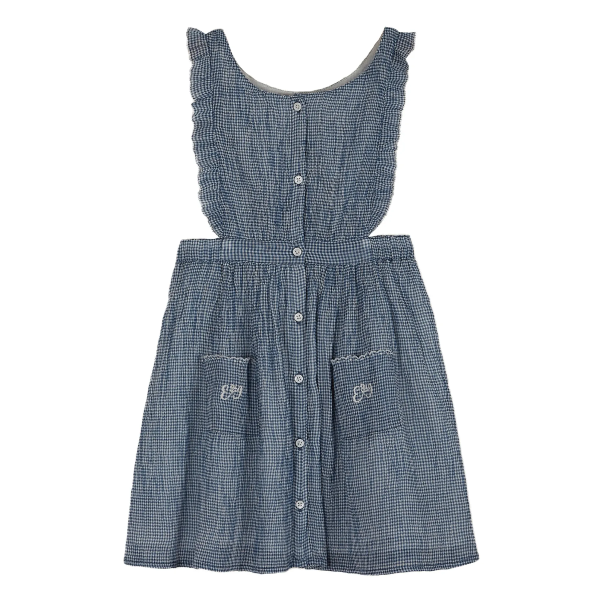 Emile et Ida - Gingham Apron Dress - Blue | Smallable
