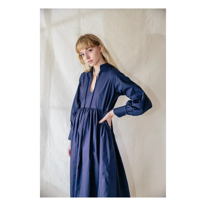 Vestido midi House | Azul Marino- Imagen del producto n°2