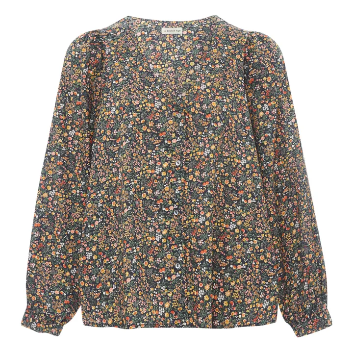 Aayla Floral Print Blouse | Green- Product image n°0