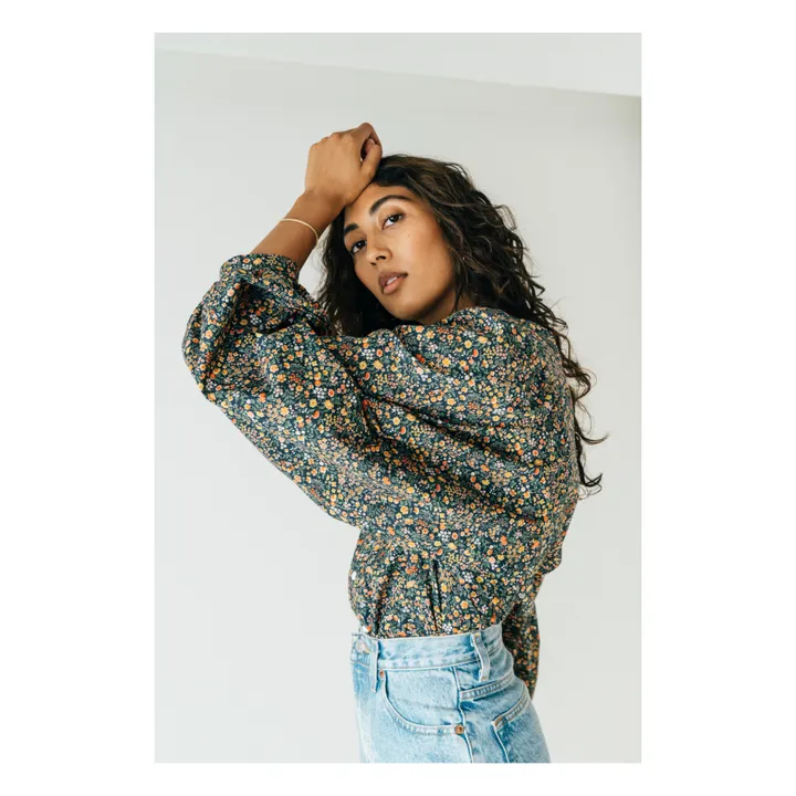 Aayla Floral Print Blouse | Green- Product image n°5