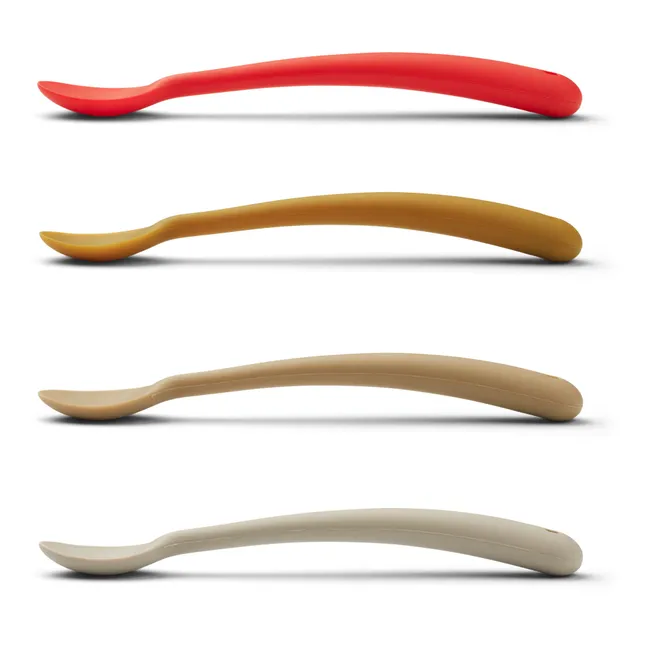 Cucchiai, modello: Siv, in silicone - Set di 4 | Rosso