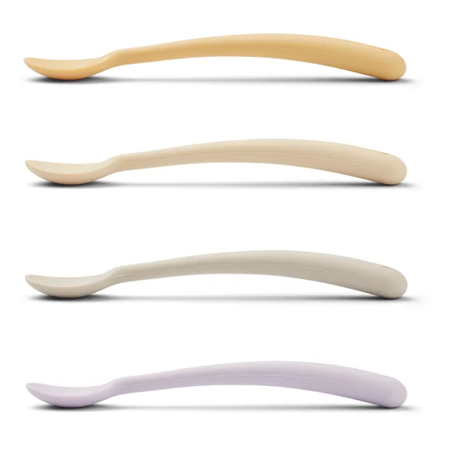 Cucchiai, modello: Siv, in silicone - Set di 4 | Giallo chiaro