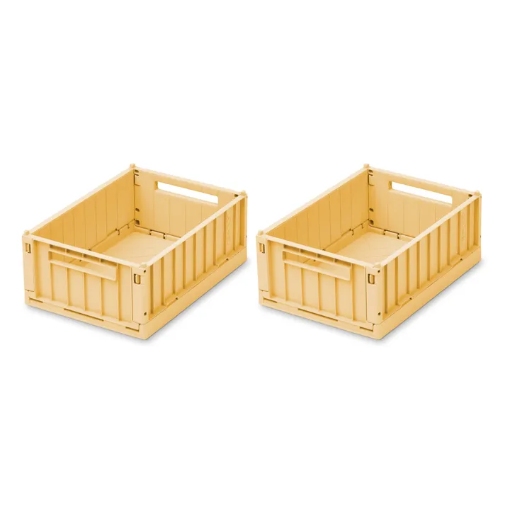 Weston Collapsible Crates - Set of 2 | Pale yellow- Product image n°0
