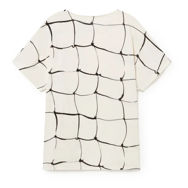 Arty Organic Cotton Checked T-shirt | Ecru- Product image n°3