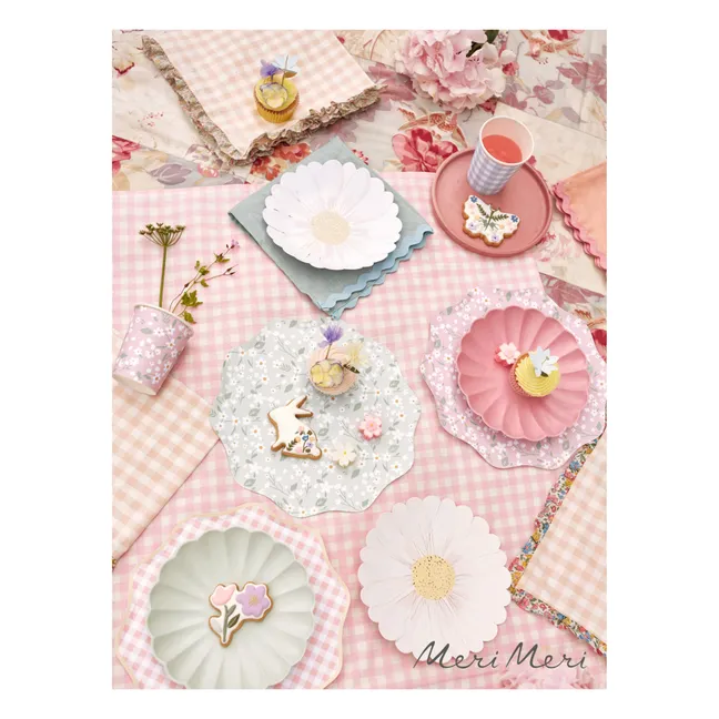 Platos grandes de cartón Margarita - Set de 8