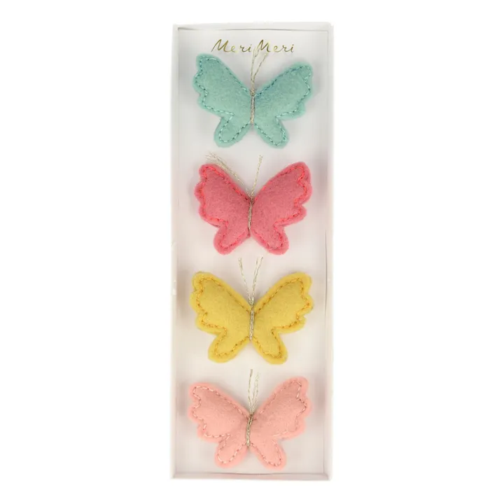 Pinces à cheveux Papillon en feutrine - Set de 4- Image produit n°0