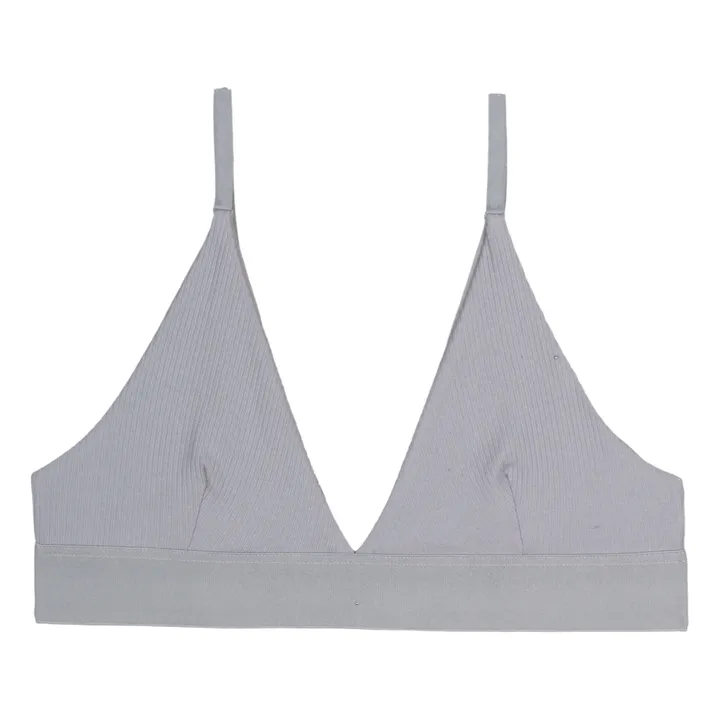 Triangle Ribbed Bra | Light Blue- Product image n°0