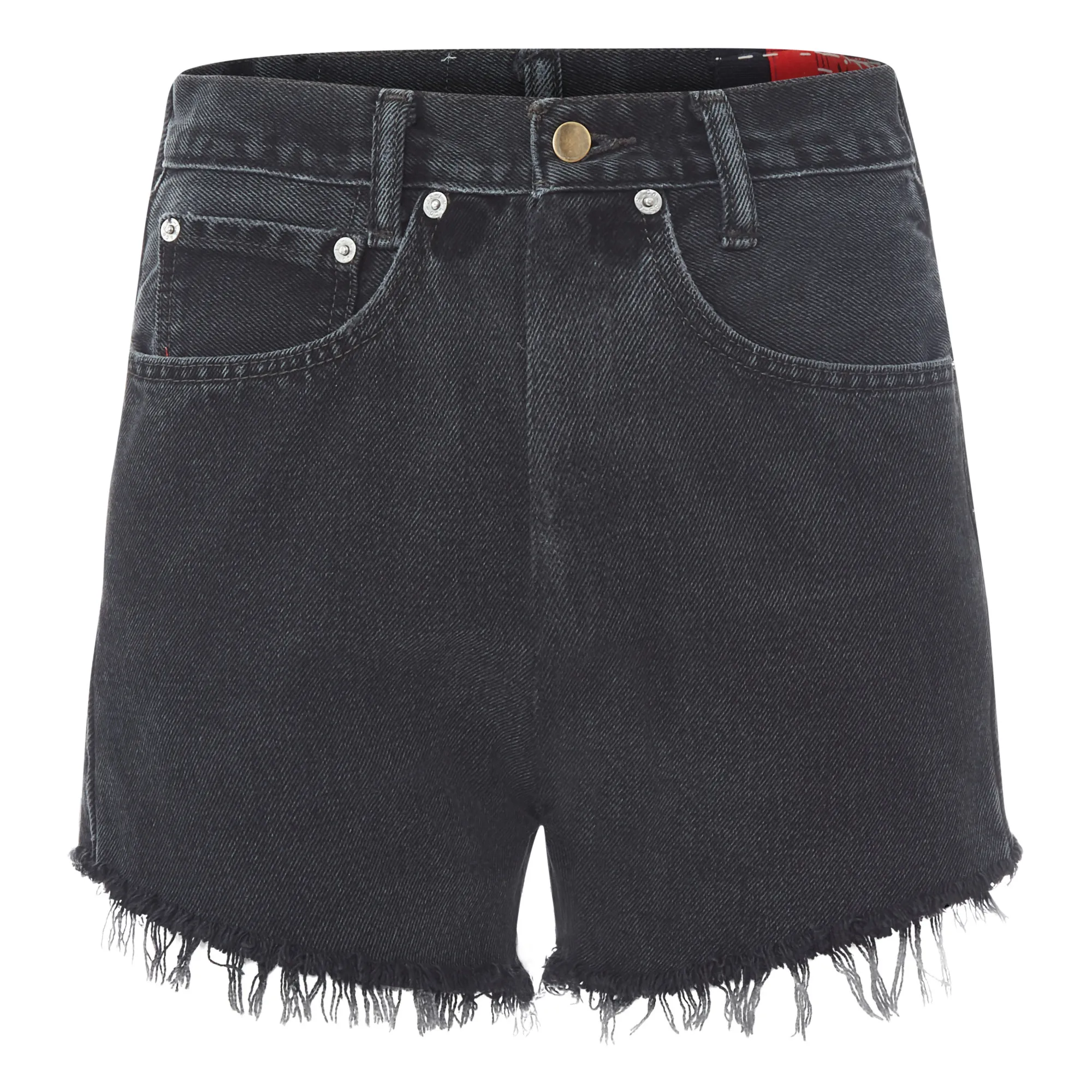 Overlord Black Denim Patchwork Sashiko Shorts
