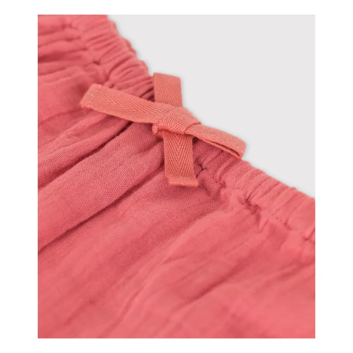 Pantaloni in garza di cotone biologico Bali | Rosa incarnato- Immagine del prodotto n°1