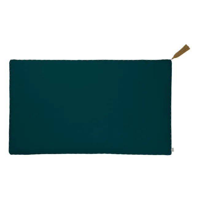 Rechteckiges Kissen aus Bio-Baumwolle | Teal Blue