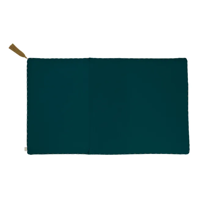 Rechteckiges Kissen aus Bio-Baumwolle | Teal Blue