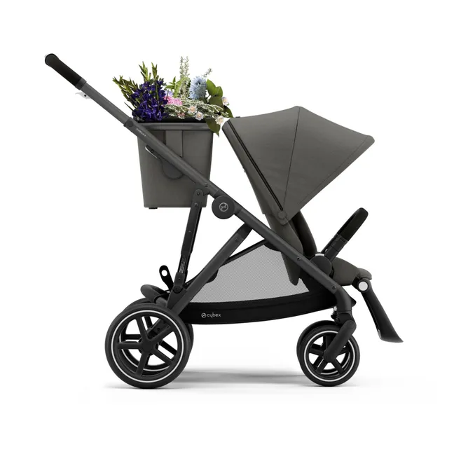Poussette évolutive Gazelle S châssis noir | Gris clair