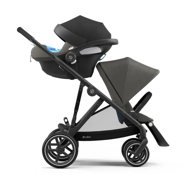 Poussette évolutive Gazelle S châssis noir | Gris clair