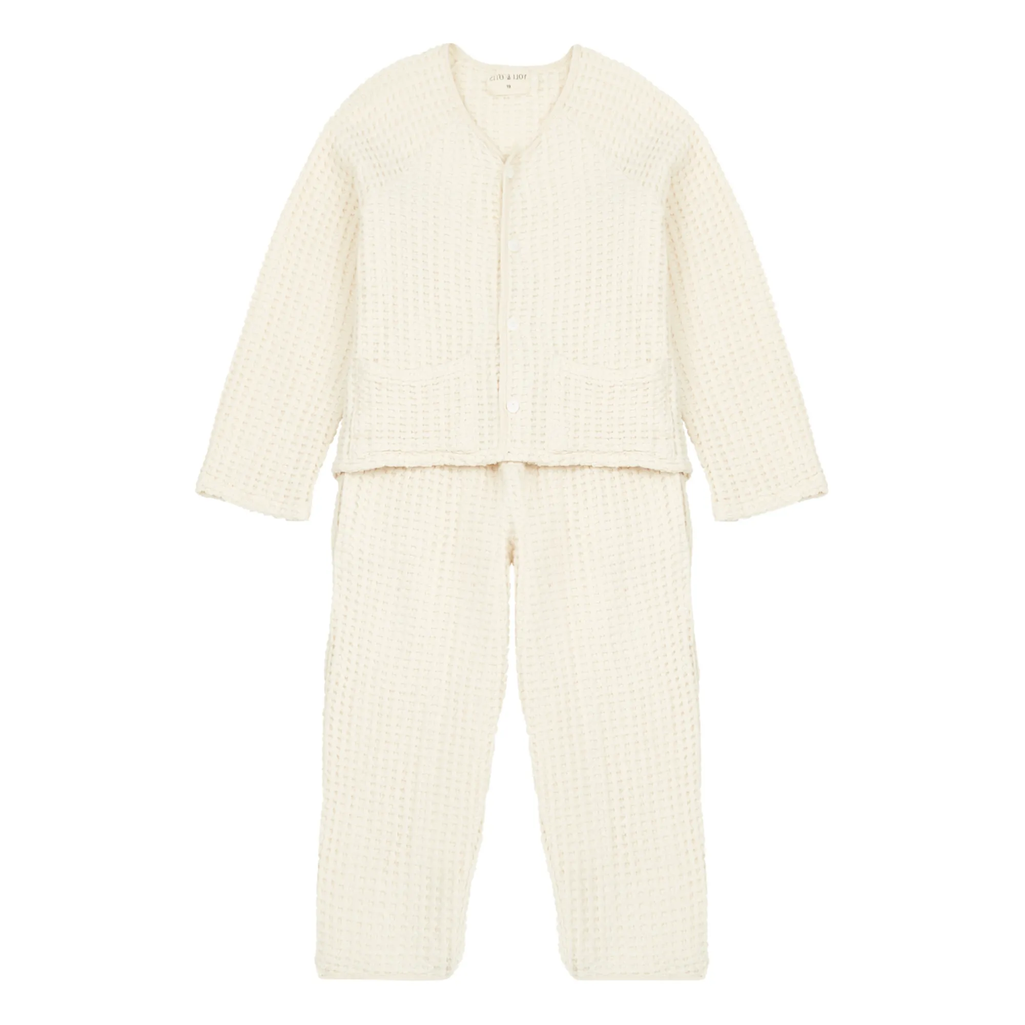 Yoli Otis Marius Organic Cotton Waffle Pyjamas Ecru Smallable