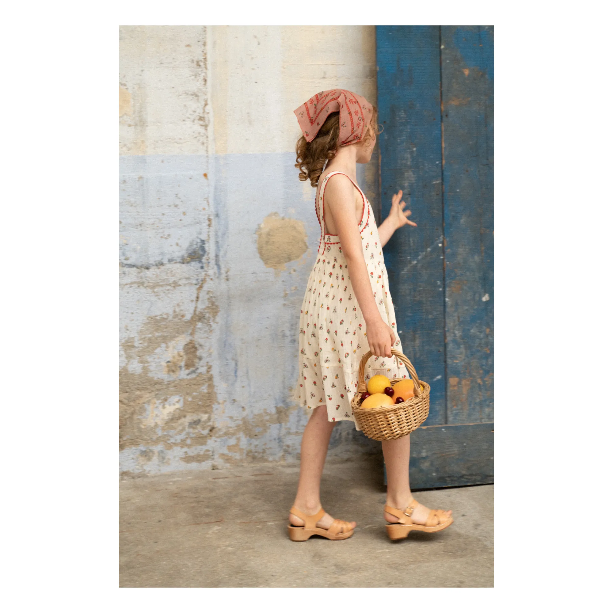 emile et ida brown vintage embroidered dress EMILE ET IDA AW24 Floral Dress with Marine Collar in Black Flower main image 0