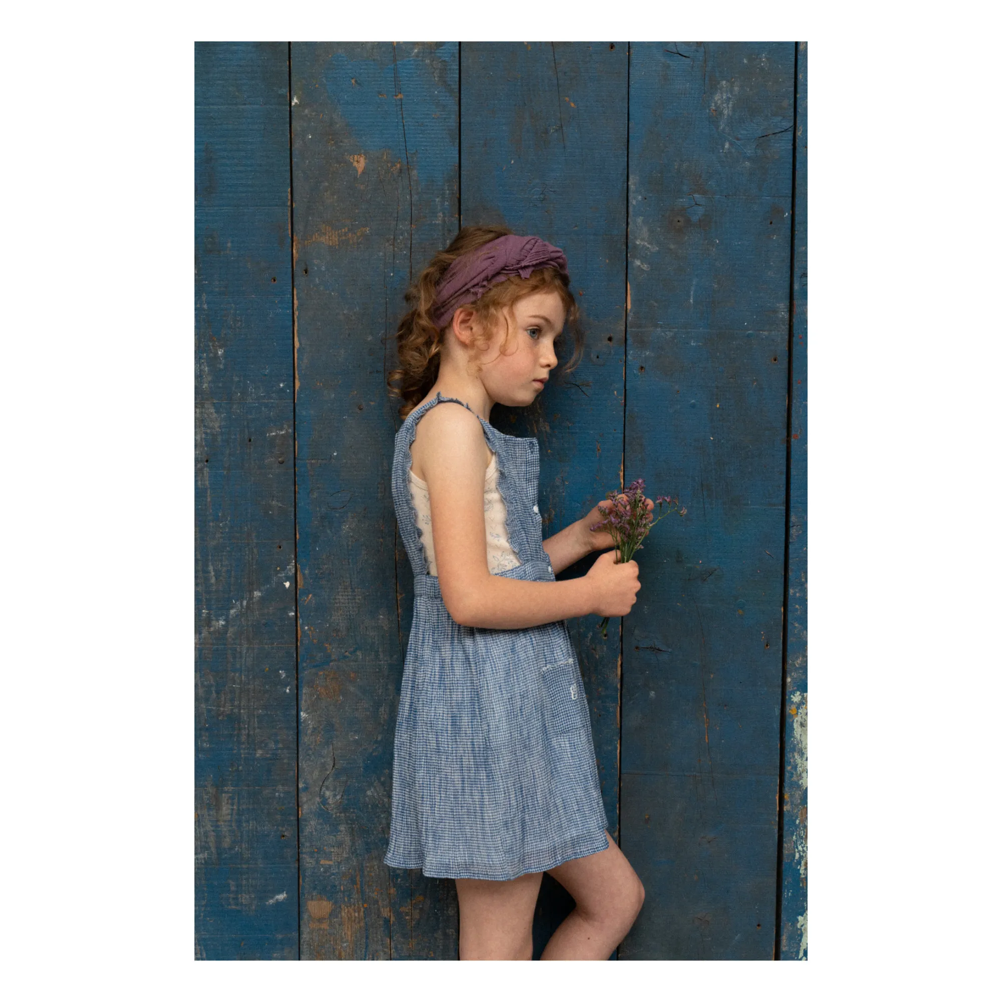 Emile et Ida - Gingham Apron Dress - Blue | Smallable