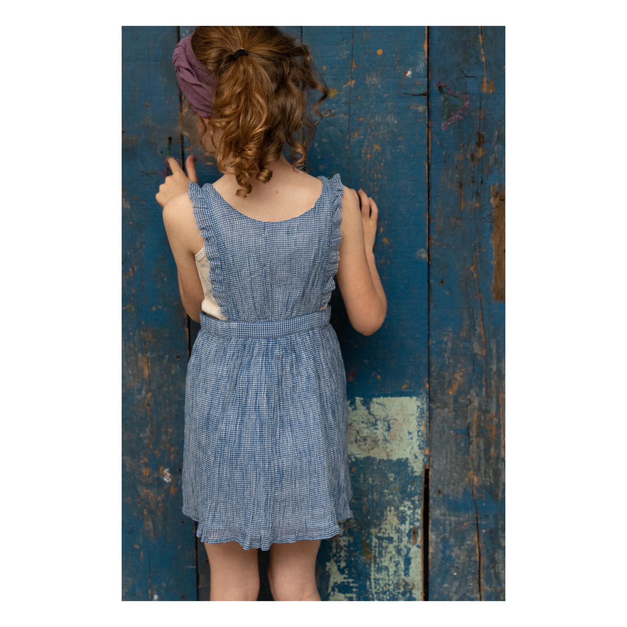 blue dress for baby girl Plaid Farmhouse Apron main image 1