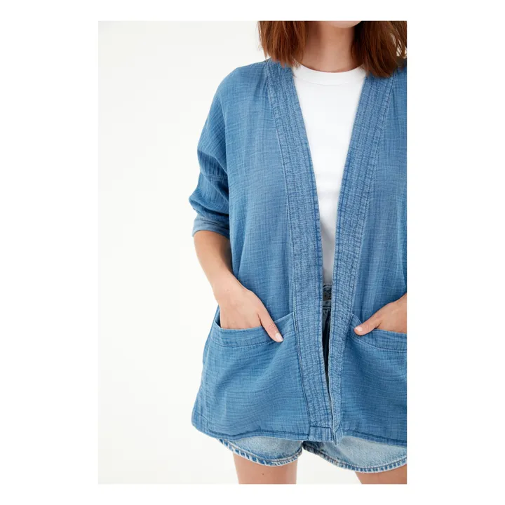 Kimono Kiko gasa de algodón | Azul- Imagen del producto n°1