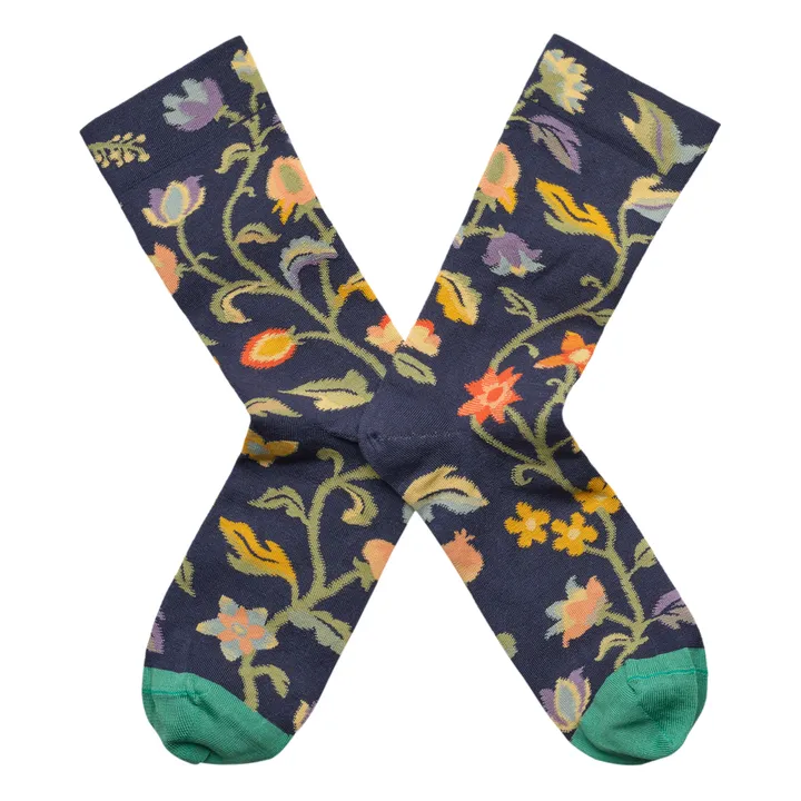Socken Blumen  | Navy- Produktbild Nr. 0