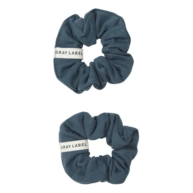 Scrunchie Coton Bio | Bleu gris