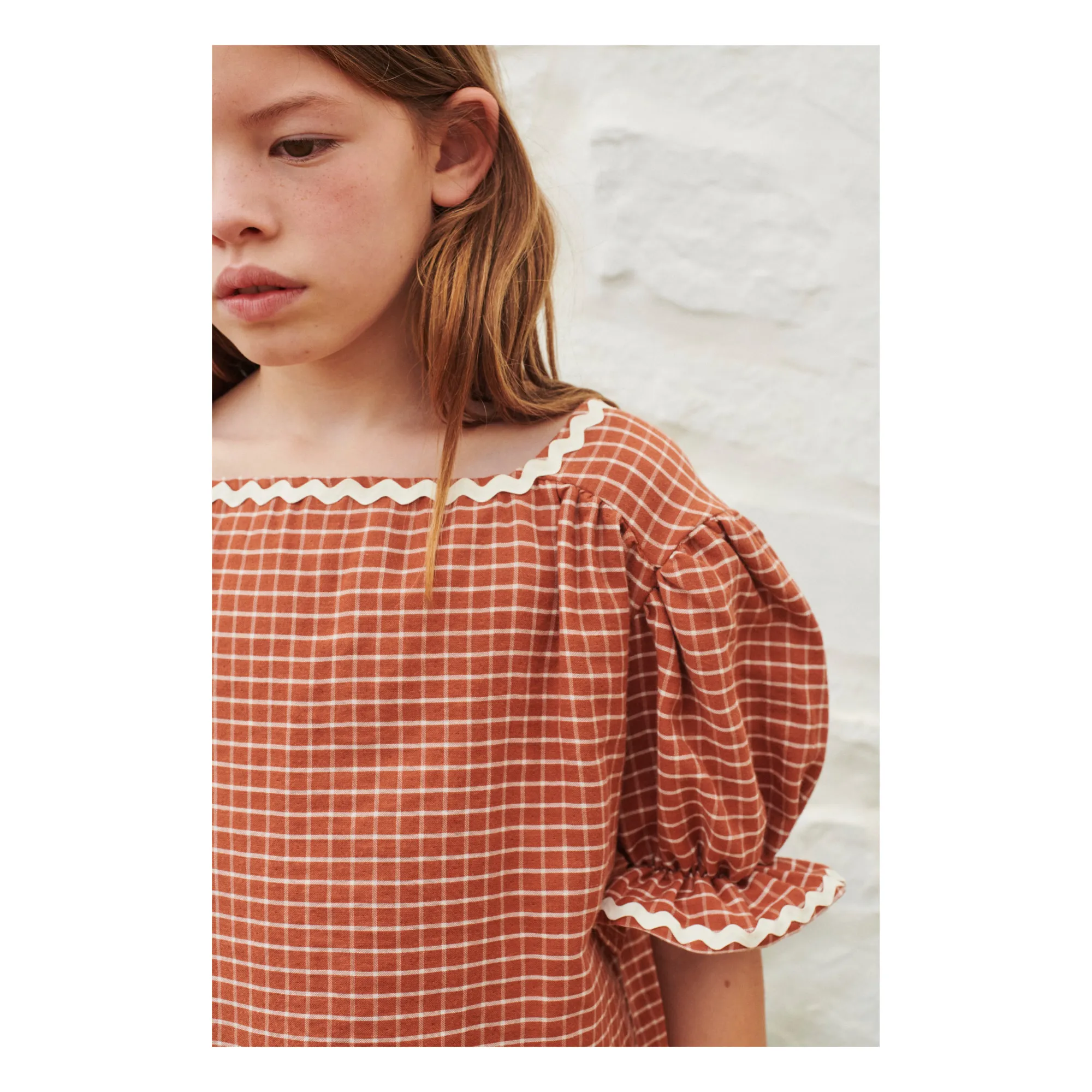 Estella Organic Cotton Blouse | Terracotta- Product image n°3