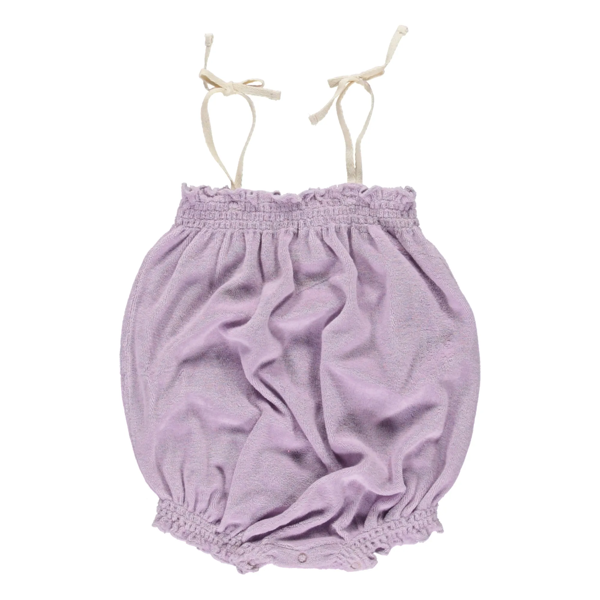 Liilu Organic Cotton Terry Cloth Romper Mauve Smallable