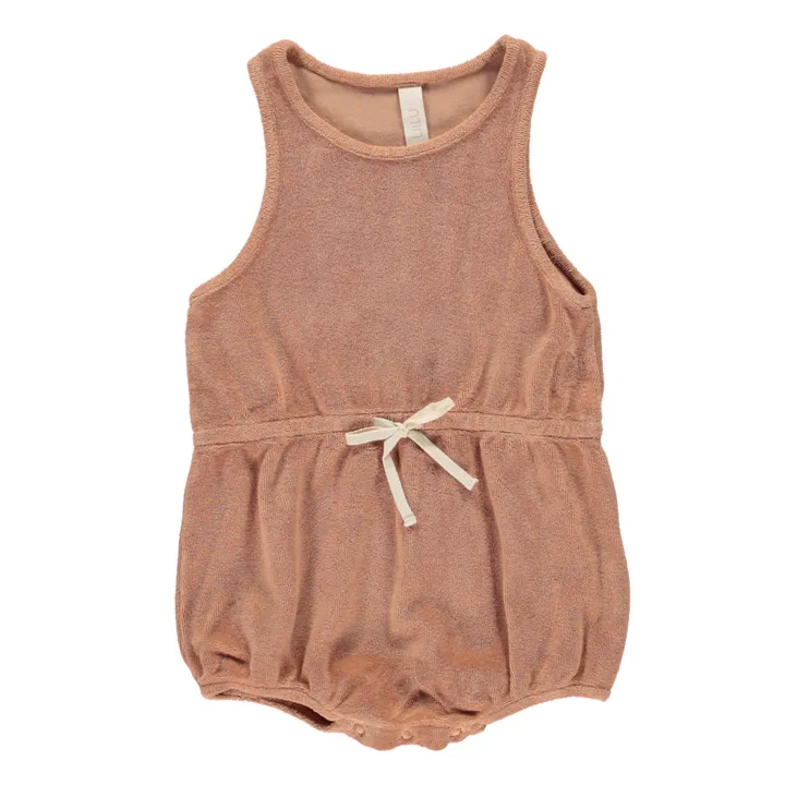 Keno Organic Cotton Terry Cloth Romper | Terracotta- Product image n°0