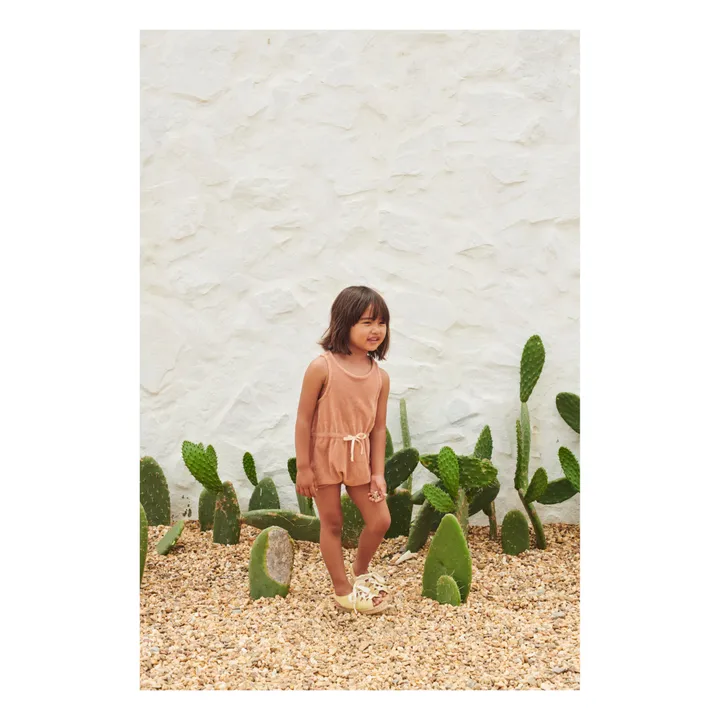 Keno Organic Cotton Terry Cloth Romper | Terracotta- Product image n°1