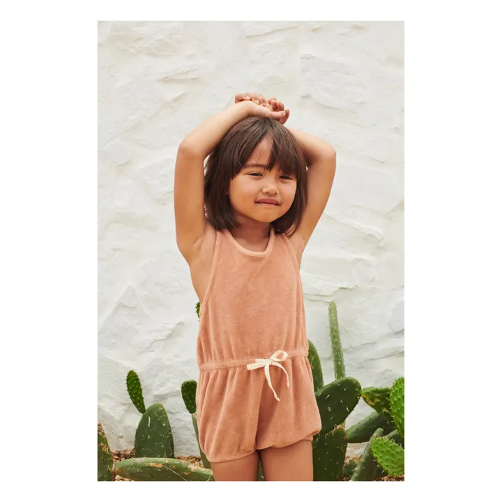 Keno Organic Cotton Terry Cloth Romper | Terracotta- Product image n°2