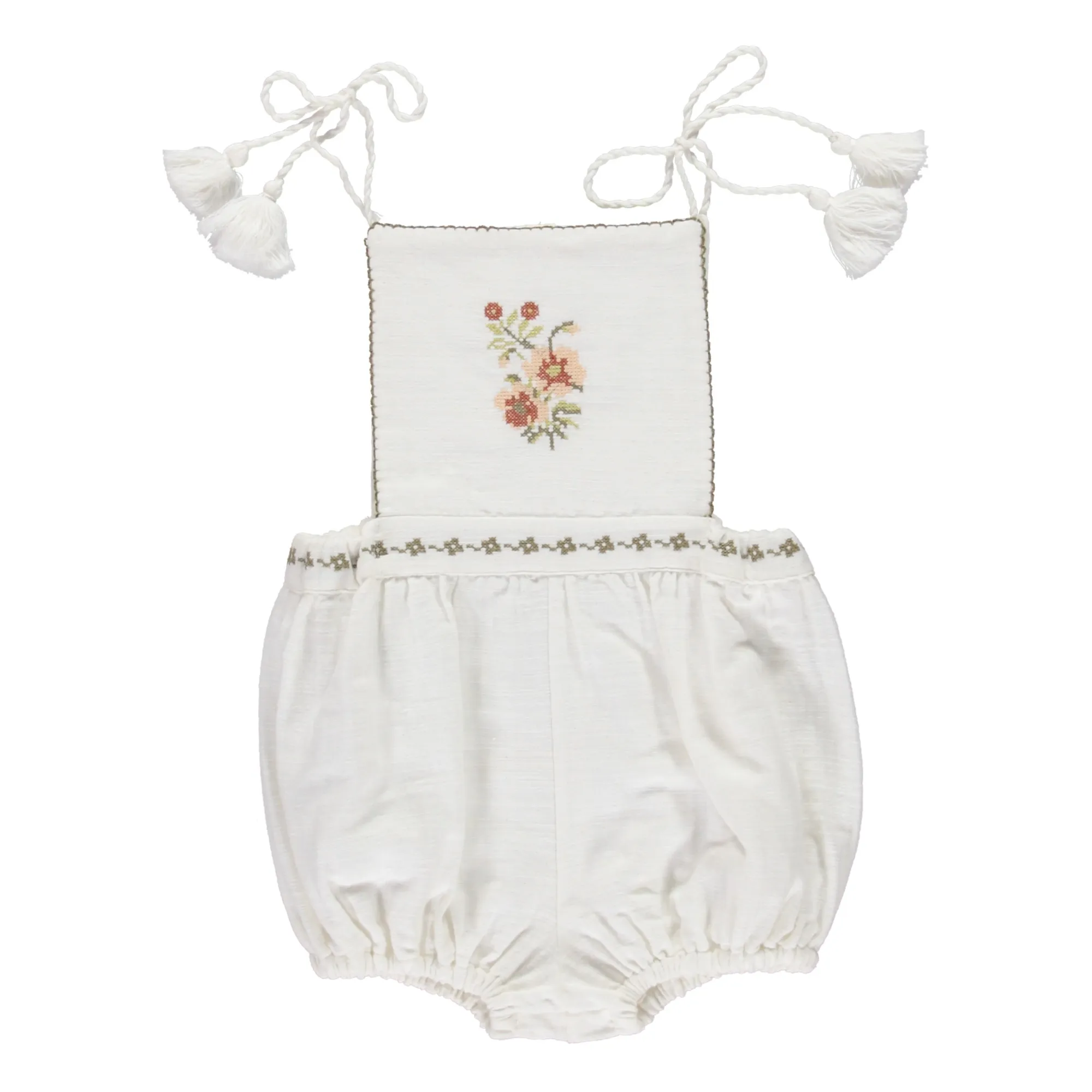 Liilu - Folk Organic Cotton Romper - Ecru | Smallable
