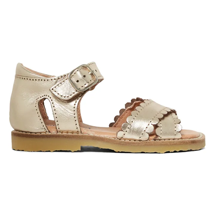 Scalloped Crossover Sandals | Gold- Product image n°0