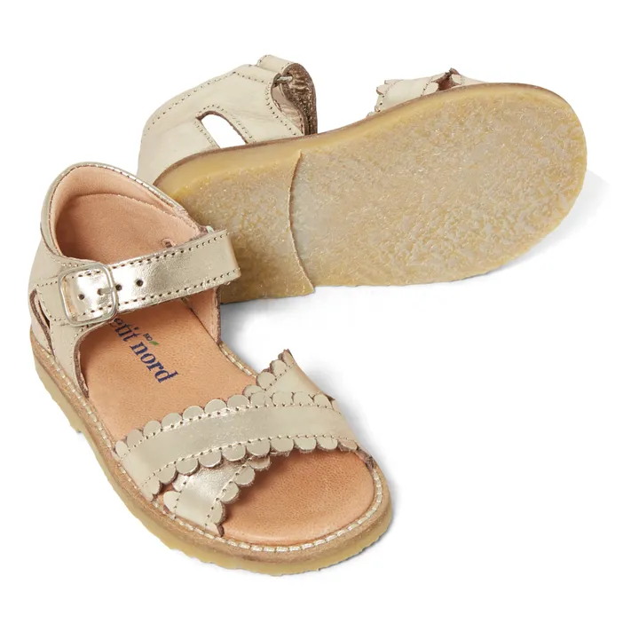 Scalloped Crossover Sandals | Gold- Product image n°2