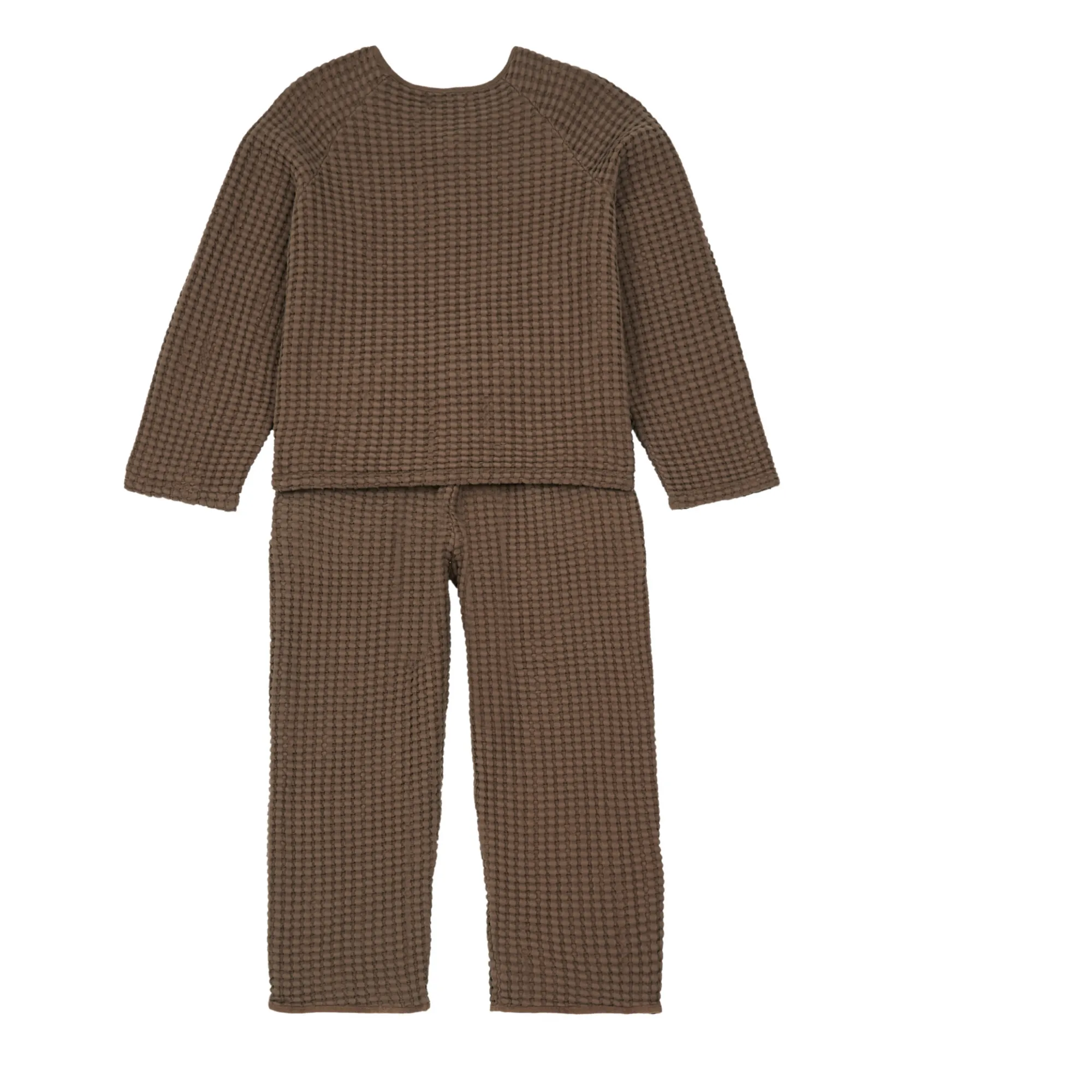 Yoli Otis Marius Organic Cotton Waffle Pyjamas Chocolate