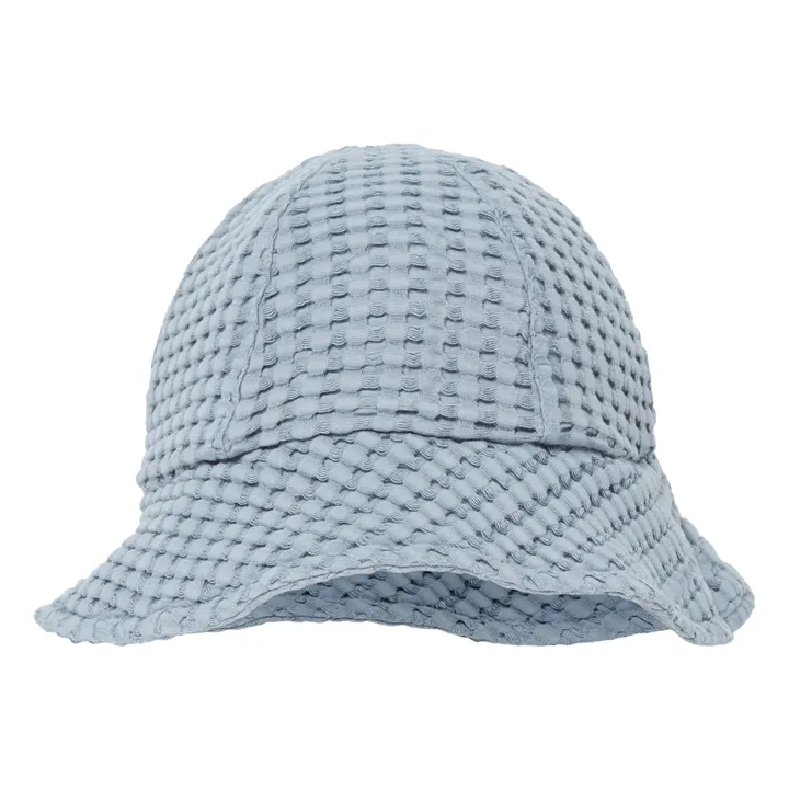 Chapeau Coton Bio Gaufré Heves | Bleu gris- Image produit n°0