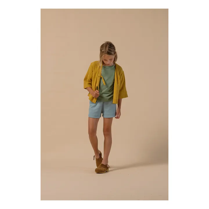 Cotton Muslin Kimono Jacket | Yellow- Product image n°1
