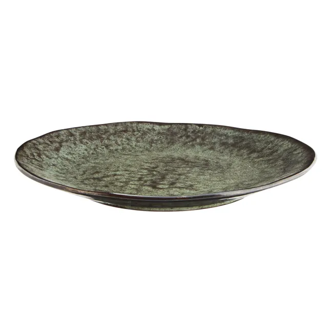 Stoneware Plate | Dark green