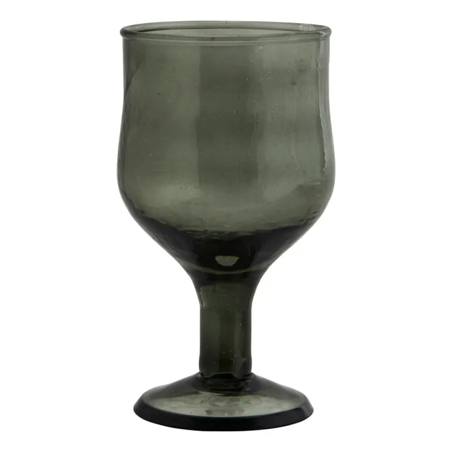 Hammered Wine Glass | Dark green
