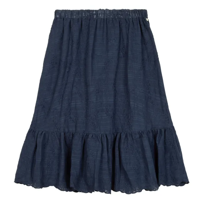 Embroidered Maxi Skirt | Navy blue