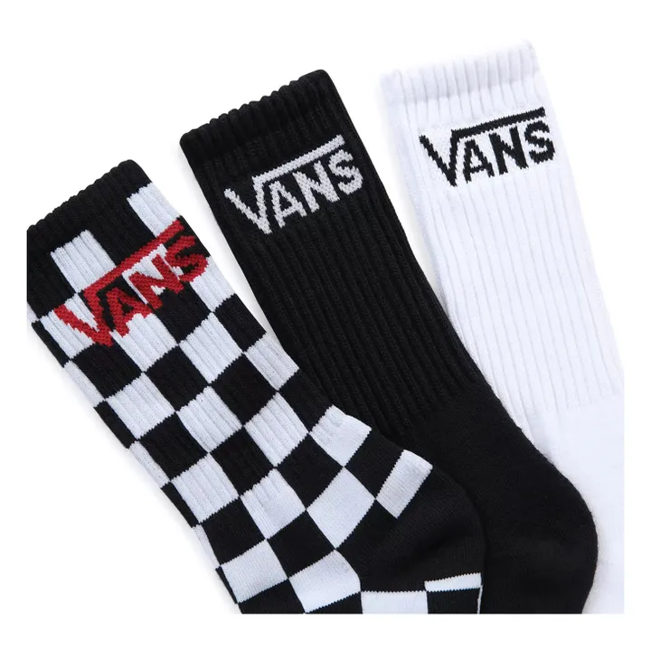 Checkered Socks - Set of 3 | Black- Product image n°1