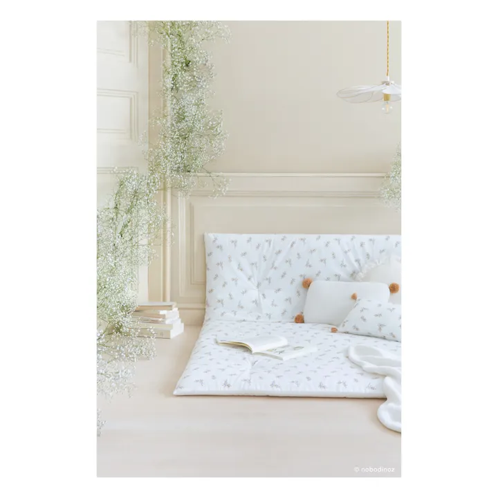 Edredon futon Eden Flore en coton bio | Crème- Image produit n°1