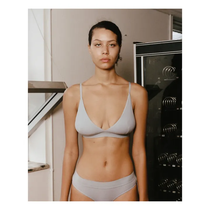 Triangle Ribbed Bra | Light Blue- Product image n°1