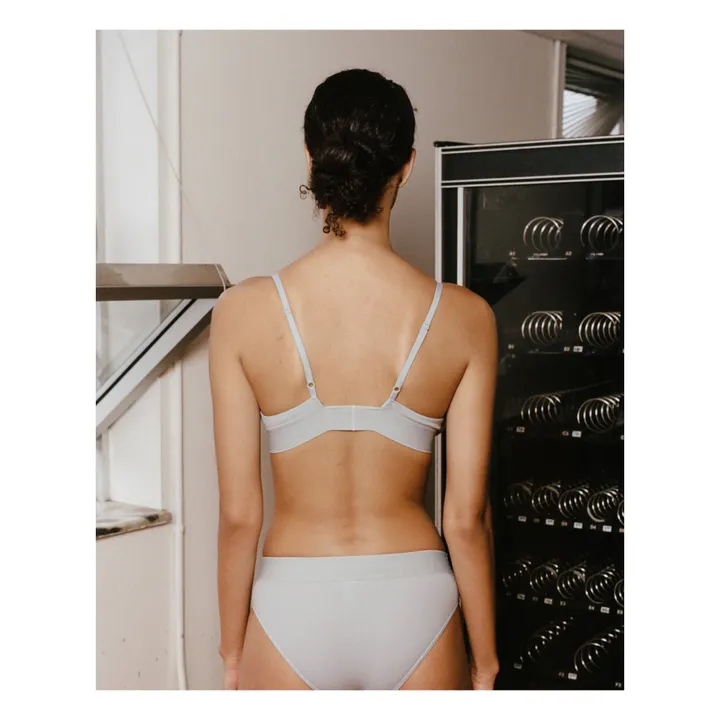Triangle Ribbed Bra | Light Blue- Product image n°2