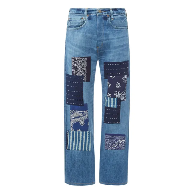 Jeans a palloncino patchwork con bandana | Blu