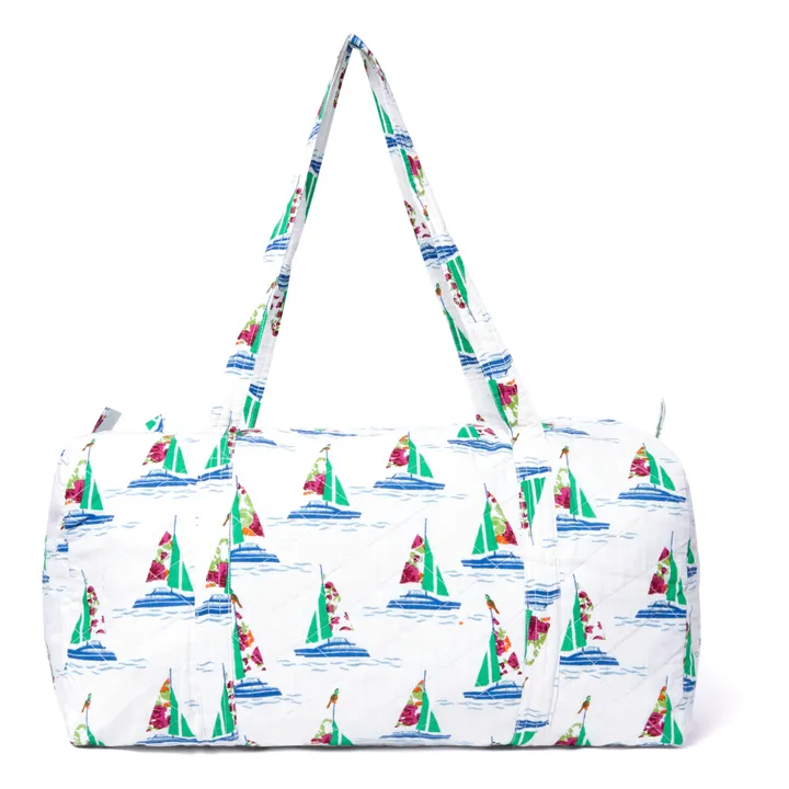 Flower Boat Cotton Overnight Bag | Green- Product image n°0
